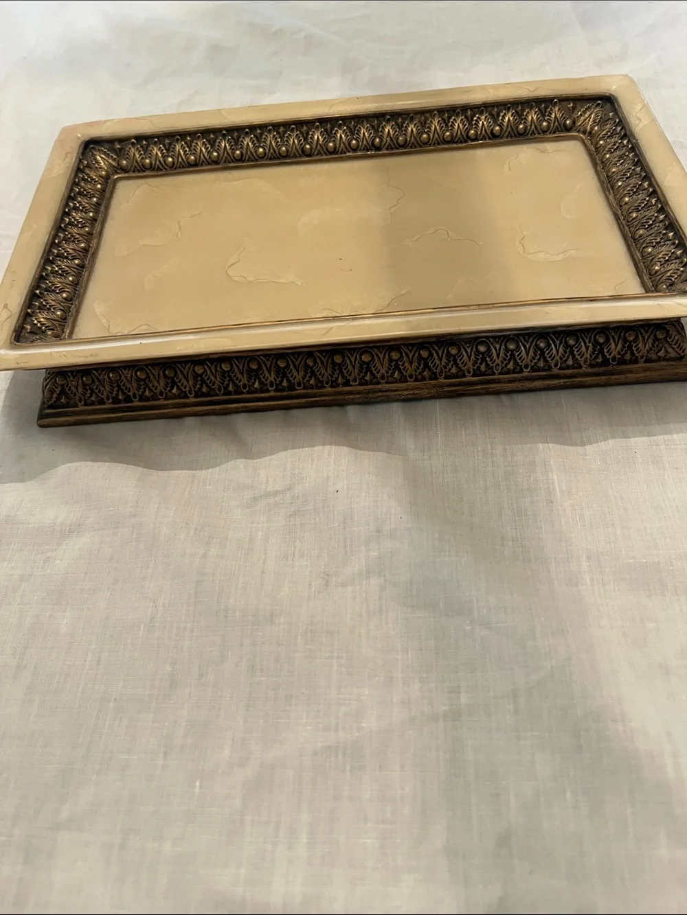 Hamilton Cream and Gold Rectangular Vanity Tray